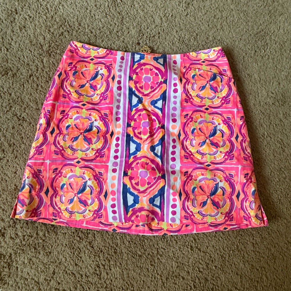 Lily Pulitzer size 00 Pink and Orange Mini Skirt for Resort Wear